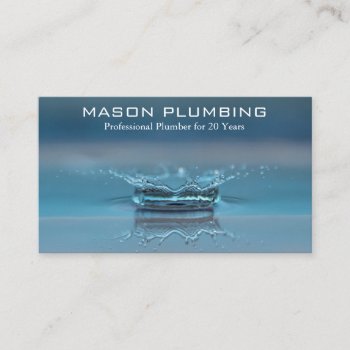 Water Drop Splash - Plumber - Business Card by ImageAustralia at Zazzle