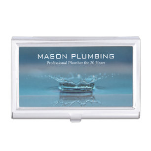 Water Drop Splash - Plumber - Business Card Case