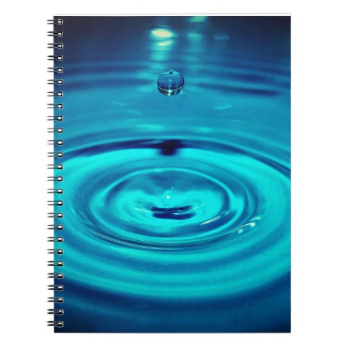 water drop splashing blue ripples splash notebook