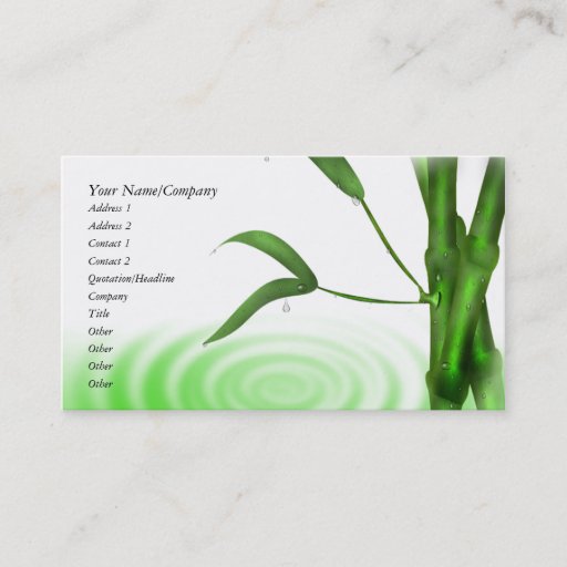 Customizable Water Drop Water Ripple Bamboo Business Cards
