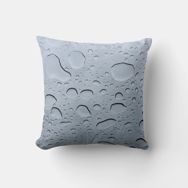 Water Droplet Abstract Drops Crystal Clear Pattern Throw Pillow (Front)
