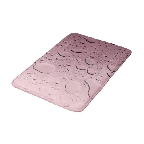 Water Droplet Abstract Patterns Metallic Rose Gold Bath Mat