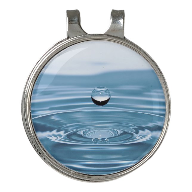 water droplet falling into water Golf Hat Clip (Front)