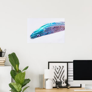 Water Droplet on a Feather Poster