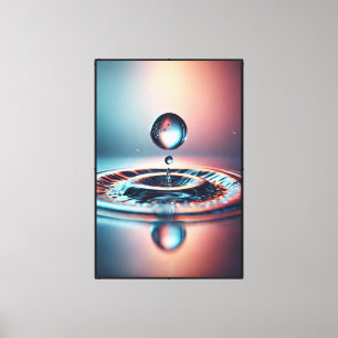 Water Droplet with Ripple Effect Canvas Print