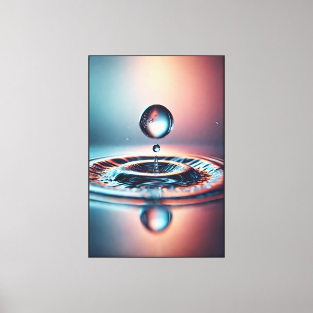 Water Droplet with Ripple Effect   Canvas Print (Front)