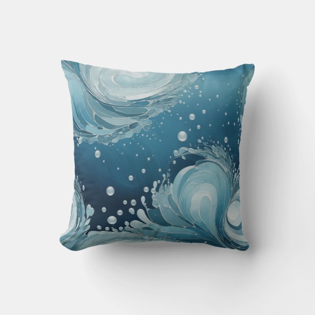 Water dropletes throw pillow (Front)