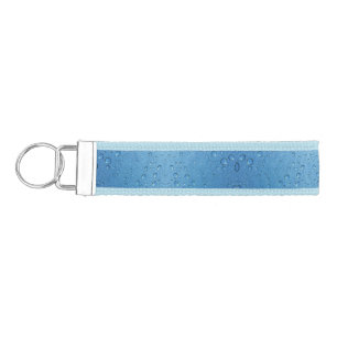 Water Droplets Against Blue Sky Wrist Keychain