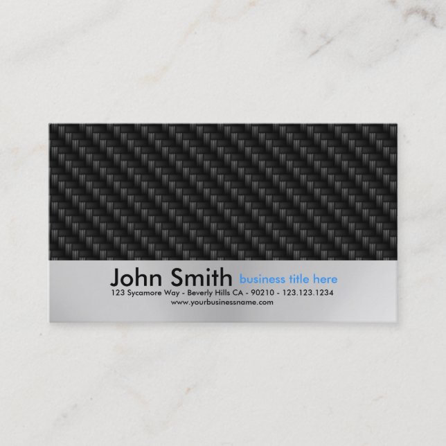 Water Droplets Brushed Metal Design business card (Front)