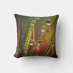 Water Droplets Calm Tranquil Nature Peaceful Zen Throw Pillow
