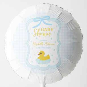 Water Droplets Gingham Boy Baby Shower Balloon