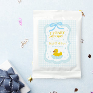 Water Droplets Gingham Boy Baby Shower Lemonade Drink Mix