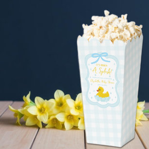 Water Droplets Gingham Boy Baby Shower Thank You Favor Boxes