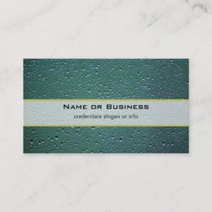 Water Droplets on a Green Background Business Card