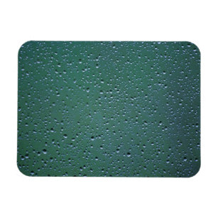 Water Droplets on a Green Background Magnet