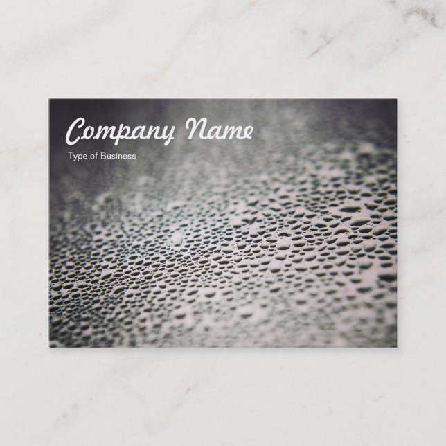 Water Droplets on Glass 02 Business Card (Front)