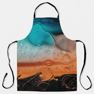 Water droplets on glass panel apron