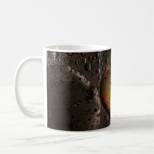 Water droplets on glass panel coffee mug (Left)