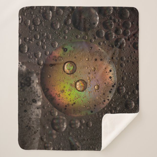 Water droplets on glass panel sherpa blanket (Front)