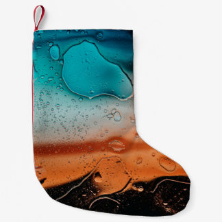 Water droplets on glass panel small christmas stocking