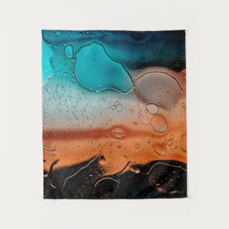 Water droplets on glass panel tapestry