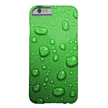 Water droplets on green background, cool & wet barely there iPhone 6 case