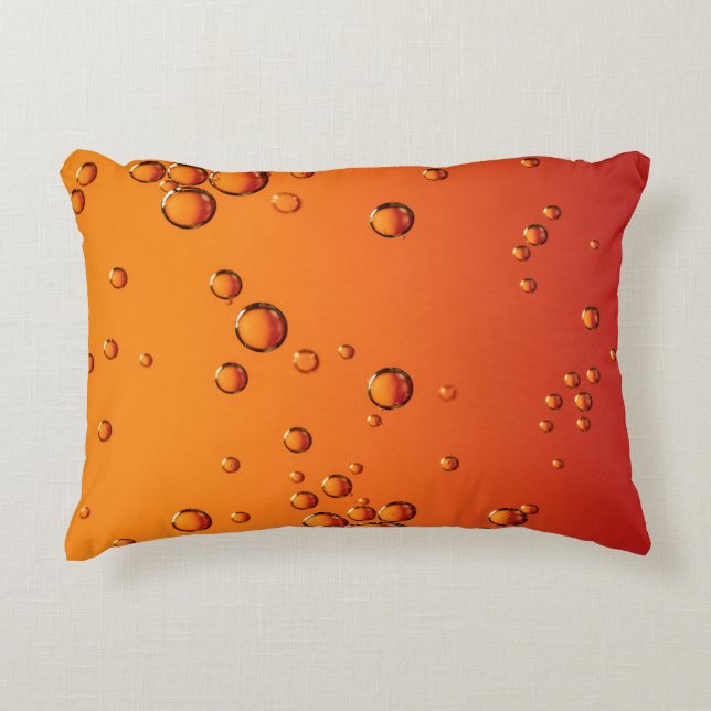 Water droplets on orange surface accent pillow (Front)