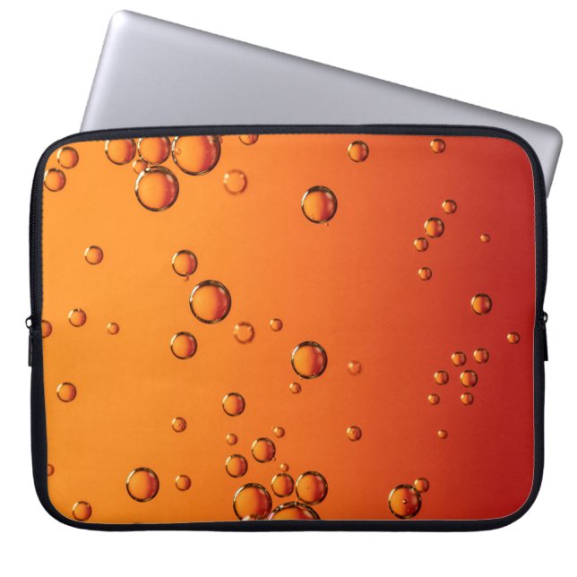 Water droplets on orange surface laptop sleeve (Front)
