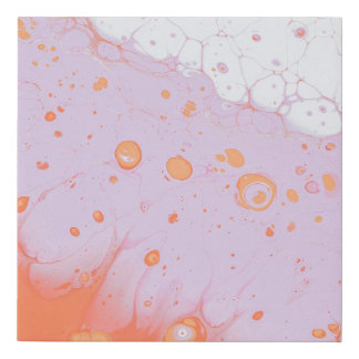 WATER DROPLETS ON RED SURFACE FAUX CANVAS PRINT