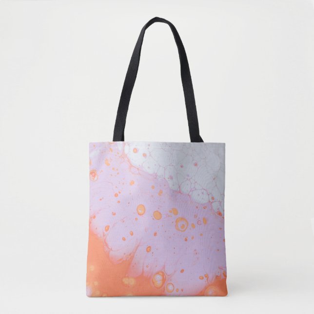 WATER DROPLETS ON RED SURFACE TOTE BAG (Front)