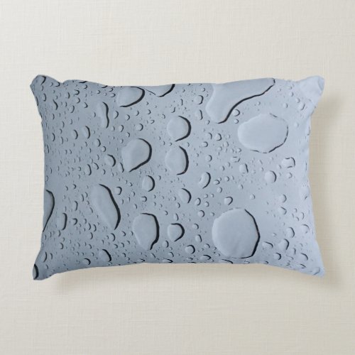 Water Droplets Patterns Grey Gray Abstract Artsy Accent Pillow