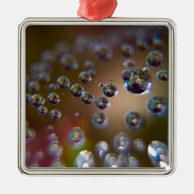 Water Droplets-Water in Motion Metal Ornament (Front)