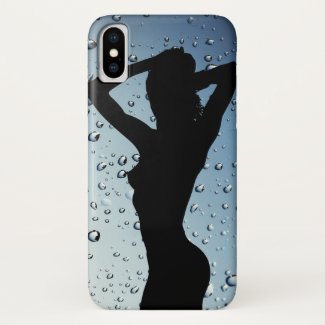 Water drops and sexy girl silhouette, stencil art Case-Mate iPhone case