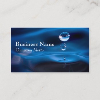 Water Drops Blue Generic Business Card by Simply_Paper at Zazzle