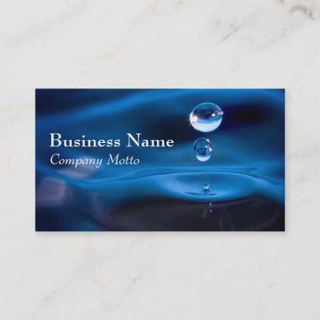 Water Drops Blue Generic Business Card