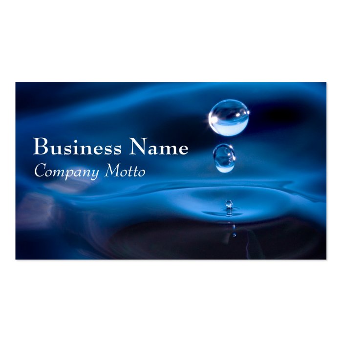 Water Drops Blue Generic business card