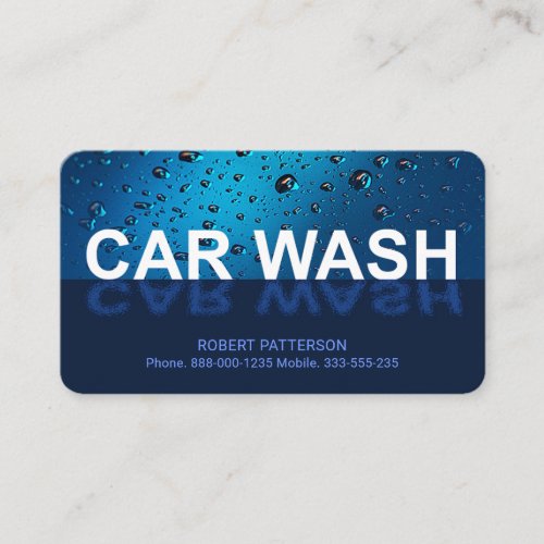 Water Drops Car Wash Reflection Business Card