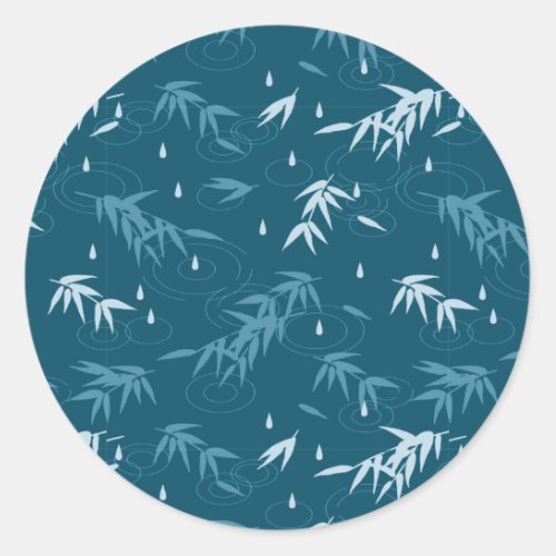 Water Drops From Bamboo Leaves Classic Round Sticker