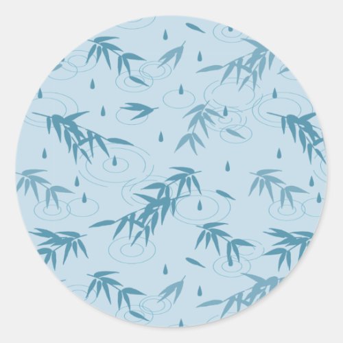 Water Drops From Bamboo Leaves II Classic Round Sticker