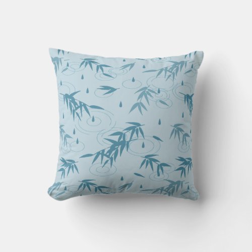 Water Drops From Bamboo Leaves II Throw Pillow