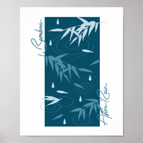 Water Drops From Bamboo Leaves Poster