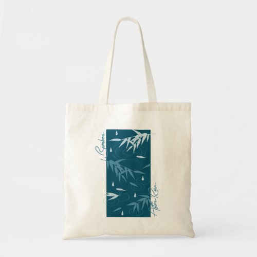 Water Drops From Bamboo Leaves Tote Bag