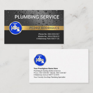 Water Drops Gold Faucet Layer Business Card