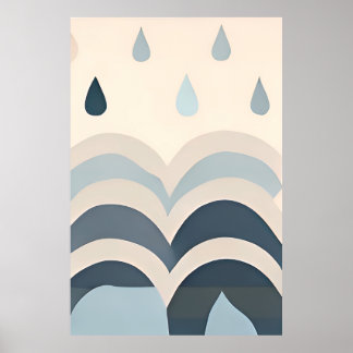 Water drops minimalist abstract acrylic art print