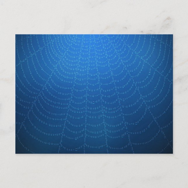 Water drops on a spider web (Blue) Postcard (Front)