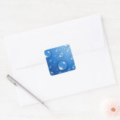 Water drops on blue square sticker (Envelope)