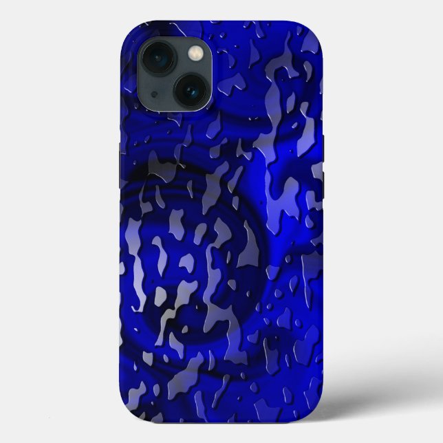 Water Drops on Blue Swirl Case-Mate iPhone Case (Back)