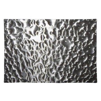 Water Drops On Brushed Metal Placemat by thatcrazyredhead at Zazzle