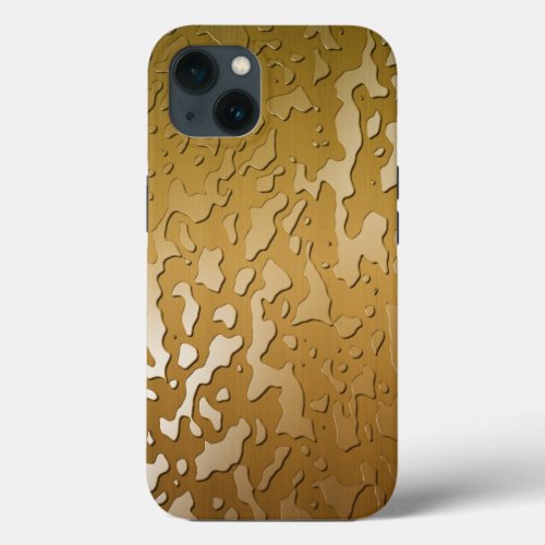 Water Drops on Copper Brushed Metal iPhone 13 Case