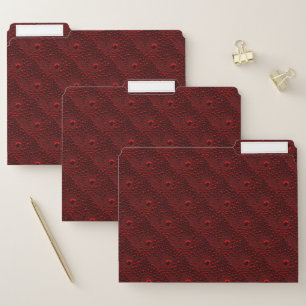 Water Drops on Crimson Metal File Folder